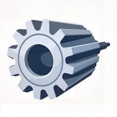 Poster - Industrial gear cog in realistic design with metallic finish  