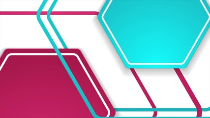 Poster - Blue and purple paper hexagons abstract geometric tech background. Seamless looping technology motion design. Video animation Ultra HD 4K 3840x2160