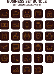 Poster - Comprehensive collection of meticulously crafted business icons for diverse application development and graphic