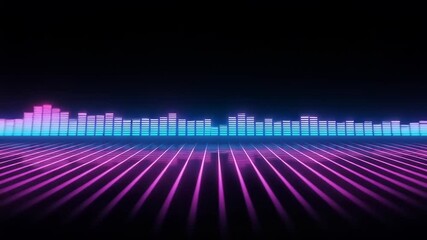 Poster - Glowing audio visualizer pulsates with vibrant colors creating a mesmerizing light show and a sense of immersive sound experience