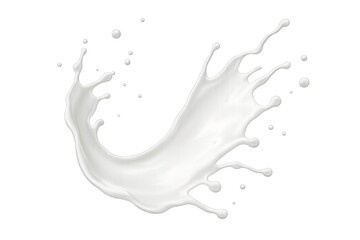 Poster - White milk splashing and making a circular shape on transparent background, perfect for advertising and packaging