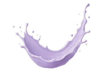 Poster - Purple liquid dynamically splashing, forming elegant curved movement with transparent backdrop, highlighting creative visual energy