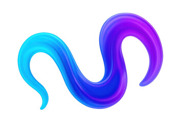 Fototapete - Colorful abstract gradient wavy shape on transparent background, perfect for modern and vibrant design projects