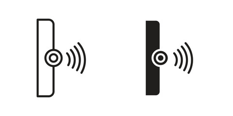Infrared icon symbol set in black. line and flat icons