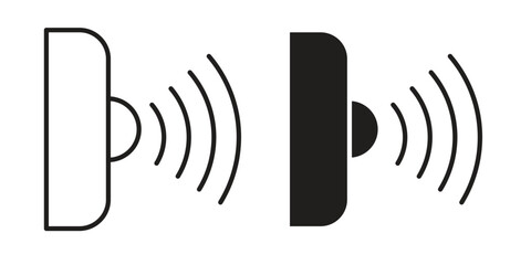 Infrared icon symbol set in black. line and flat icons