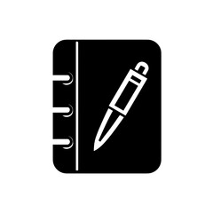 Leinwandbilder - Illustration of a notepad with rings and a pen resting on top of it in a graphic design