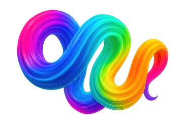Fototapete - Colorful brush stroke swirling, flowing across transparent surface, generating dynamic abstract visual pattern