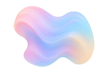 Poster - Colorful pastel fluid shape morphing and swirling with transparent background, perfect for modern and abstract design projects