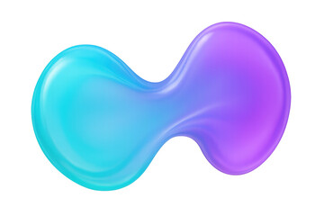 Poster - Fluid gradient design transitioning from cyan to purple, revealing dynamic abstract shapes on transparent backdrop with smooth color blend
