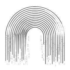 Poster - Abstract illustration of a rainbow made of parallel lines with dotted fading effect design element