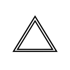 Poster - A double outlined triangle shape in black and white with sharp corners and clean lines design element vector