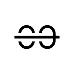 Poster - Abstract design featuring two pairs of semi circles intersected by a horizontal line element design