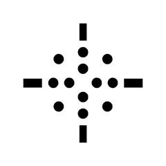 Poster - Illustration of a cross shape formed by rectangles and a cluster of circles in the center area view