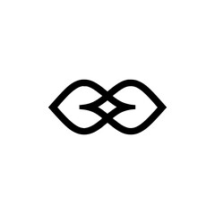 Poster - Abstract symmetrical design featuring interlocking curved shapes with a central diamond element shape