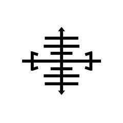 Poster - Abstract symbol with vertical and horizontal lines and arrows on a white background design element