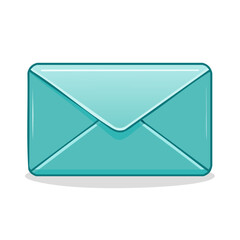 Fototapete - Turquoise envelope graphic icon for email messages and paper mail correspondence as digital illustration