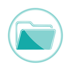 Fototapete - File Folder Illustration in Circle, Minimalist Style, Data Management Icon