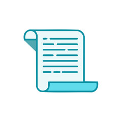 Fototapete - Curled Edge Document Icon in Blue Illustration