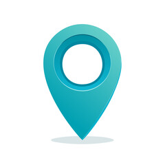 Poster - Location Pointer Icon Design in Aqua Gradient for Navigation and Mapping Systems