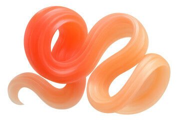 Poster - Vibrant orange cream swirling dynamically, creating fluid motion and sweet visual energy against transparent background for graphic design compositions