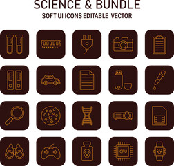 Poster - Collection of minimalistic icons, a diverse set of linear design elements illustrating varied concepts and