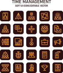 Poster - Strategic business planning iconography represents organizational productivity and efficient time management for