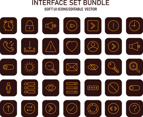 Poster - Sophisticated Interface Set Bundle showcasing Soft User Interface Icons with Editable Vector Elements design asset