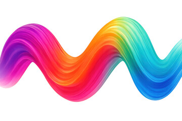 Poster - Vibrant brush stroke forming a dynamic wave pattern, perfect for adding a colorful and artistic touch to designs with transparent background