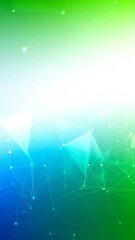 Poster - Abstract network of green-blue polygons & lines