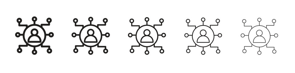 Affiliate marketing icon line art vector collection on white background