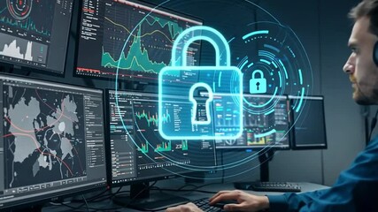 internet security concept with binary code