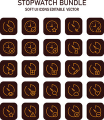 Poster - Collection of stopwatch icons depicting time-related activities for user interfaces and digital design projects