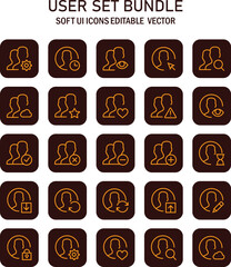 Fototapete - Comprehensive assortment of soft user interface icons for application and web design emphasizing user interaction and