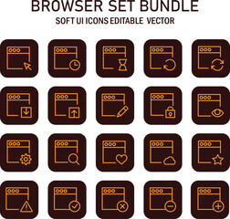 Poster - Comprehensive browser interface elements assortment providing software application aesthetic customization options and