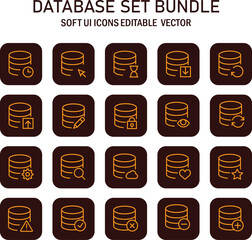 Poster - Comprehensive Database Management Pictograms: Seamless Collection of Icons for Modern Software Interfaces and