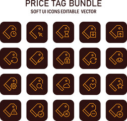 Poster - Diverse assortment of price tags and label icons showcasing varied functionality representing modern commerce and