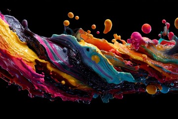 Wall Mural - Vibrant Colorful Paint Splash Abstract Background