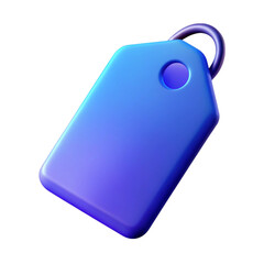 Poster - 3d render of a blue price tag isolated against a dark black background