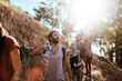 © Marko Geber - Young and diverse group of friends and hikers hiking together in the mountains of south africa