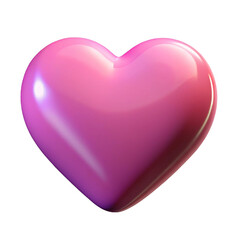 Aufkleber - Glossy pink heart shape symbol isolated on white background