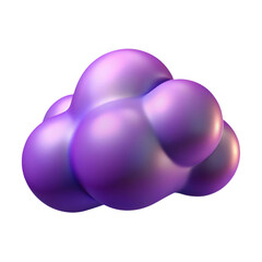 Poster - Artistic rendering of a glossy purple cloud formation against a black background