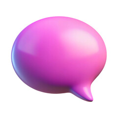 Poster - Glossy 3d render of a purple speech bubble isolated on a black background