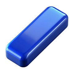 Poster - Glossy blue rectangle on black background abstract minimalist design with reflective surfaces