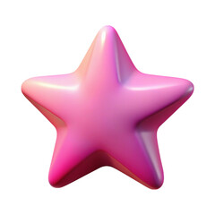 Poster - Glossy pink star floating in space against a black background providing a 3d effect