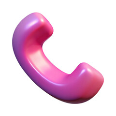 Aufkleber - Stylish 3d rendered phone handset icon in vibrant pink color isolated on black backdrop