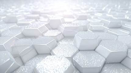 Wall Mural - White Hexagonal Geometric Pattern Background