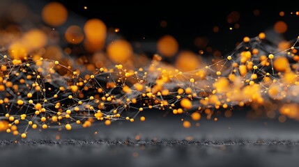 Leinwandbilder - Abstract Network of Glowing Spheres