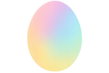 Poster - Pastel rainbow gradient easter egg hovering against transparent backdrop, symbolizing spring festivity and decorative potential