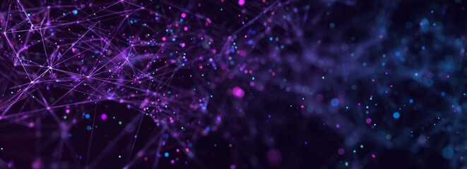 Wall Mural - Abstract Purple and Blue Glowing Particle Background