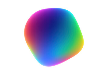 Poster - Colorful abstract blob with gradient colors on a transparent background, perfect for modern and vibrant designs